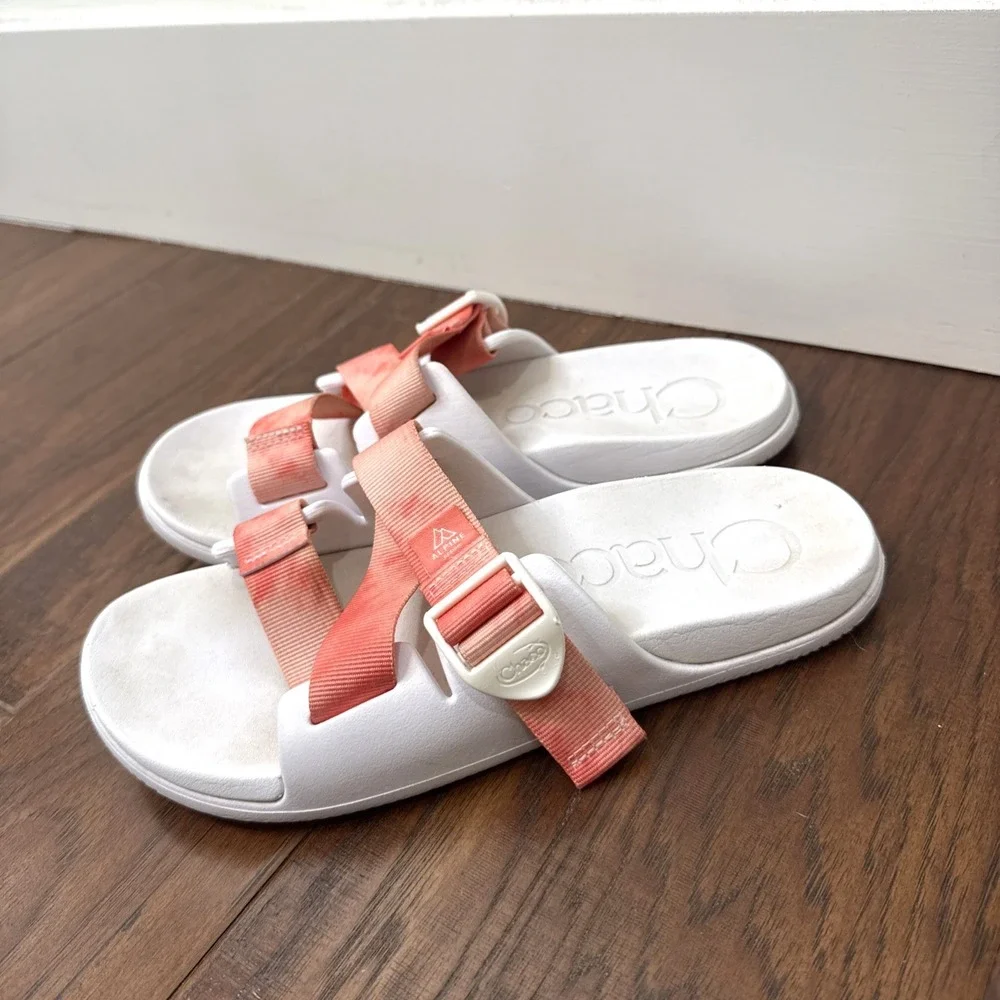 Chaco Alpine Chillos Slides Women 8 Webbing Adjustable Comfort Shoes Beach Coral